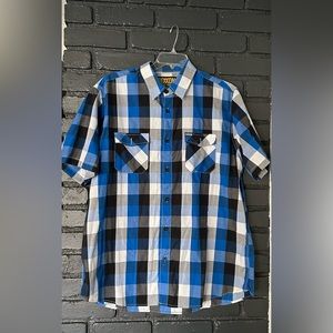 Dixxon Form and Function. Blue Plaid. Men’s XL